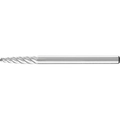 PFERD - SF-42, 1/8" Cut Diam, 1/8" Shank Diam, Carbide Inox Cut Tree with Radius End Burr - Exact Tool & Supply