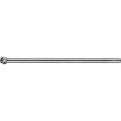 PFERD - SD-3L6, 3/8" Cut Diam, 1/4" Shank Diam, Carbide Double Cut Ball Burr - Exact Tool & Supply