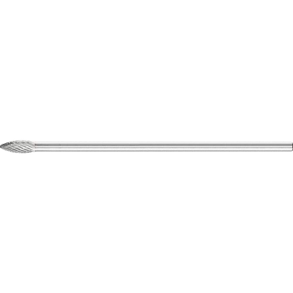 PFERD - SH-2L6, 5/16" Cut Diam, 1/4" Shank Diam, Carbide Diamond Cut Flame Burr - Exact Tool & Supply