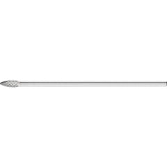 PFERD - SH-2L6, 5/16" Cut Diam, 1/4" Shank Diam, Carbide Diamond Cut Flame Burr - Exact Tool & Supply