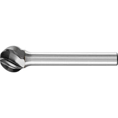 PFERD - SD-5, 1/2" Cut Diam, 1/4" Shank Diam, Carbide Aluma Cut Ball Burr - Exact Tool & Supply