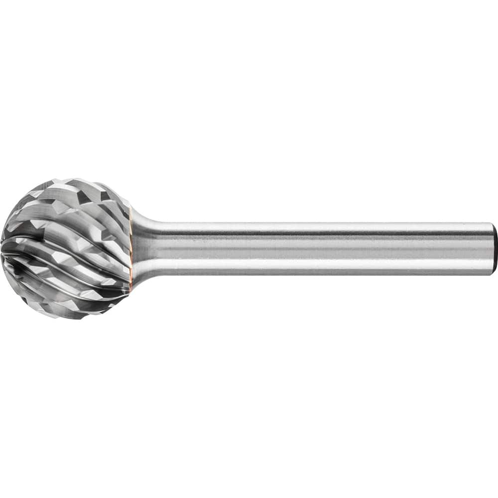 PFERD - SD-6, 5/8" Cut Diam, 1/4" Shank Diam, Carbide No End Cut Ball Burr - Exact Tool & Supply