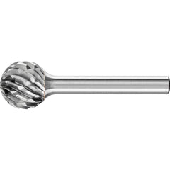 PFERD - SD-6, 5/8" Cut Diam, 1/4" Shank Diam, Carbide No End Cut Ball Burr - Exact Tool & Supply