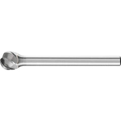 PFERD - SD-51, 1/4" Cut Diam, 1/8" Shank Diam, Carbide Aluma Cut Ball Burr - Exact Tool & Supply