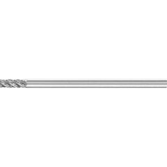 PFERD - SA-3L6, 3/8" Cut Diam, 1/4" Shank Diam, Carbide No End Cut Diamond Pattern Cylinder Burr - Exact Tool & Supply