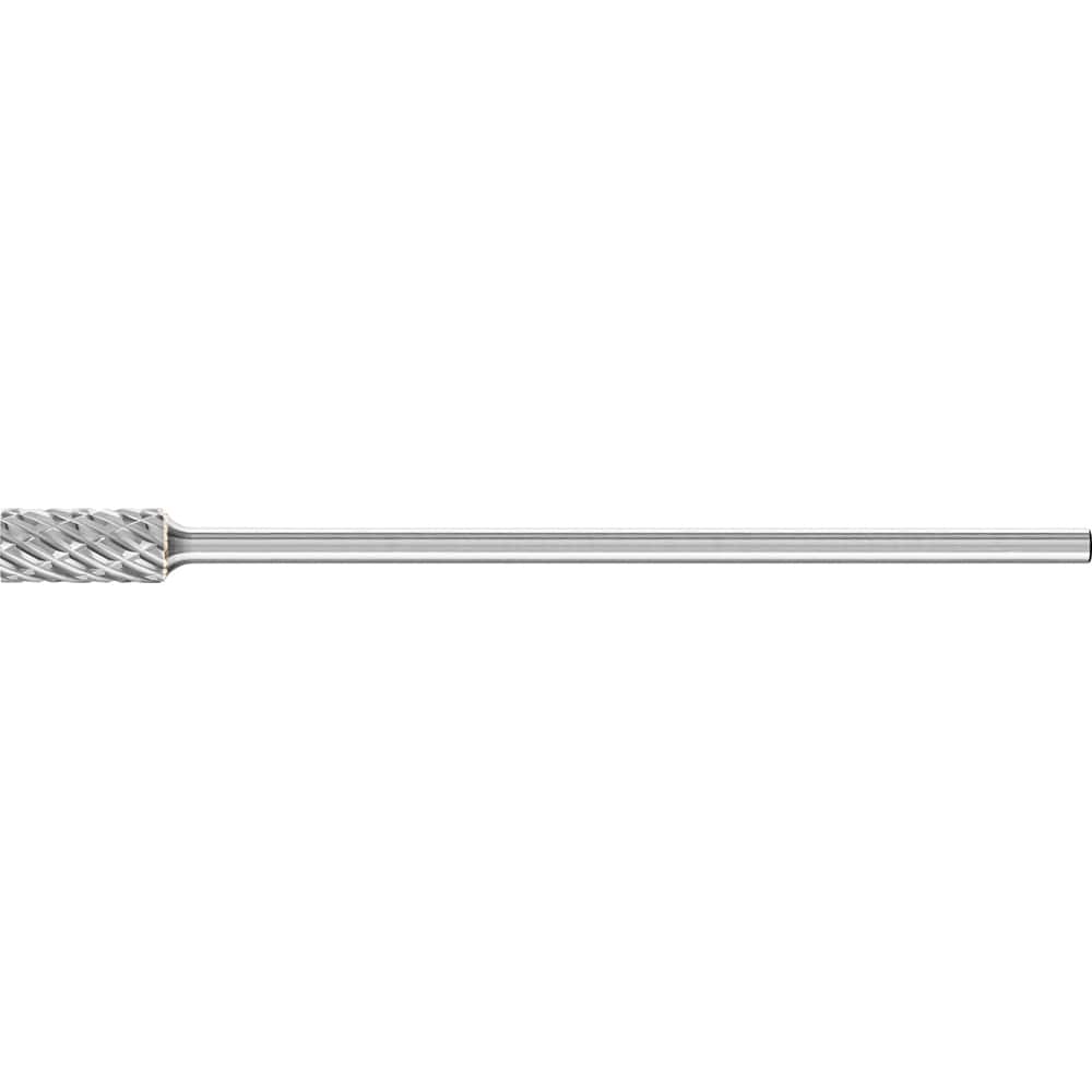 PFERD - SA-5L6, 1/2" Cut Diam, 1/4" Shank Diam, Carbide No End Cut Diamond Pattern Cylinder Burr - Exact Tool & Supply