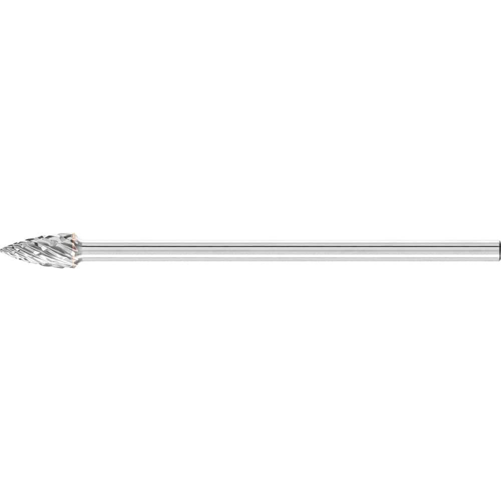 PFERD - SG-3L6, 3/8" Cut Diam, 1/4" Shank Diam, Carbide End Cut Tree with Pointed End Burr - Exact Tool & Supply