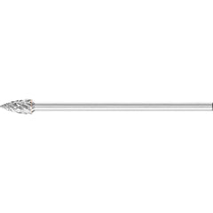 PFERD - SG-3L6, 3/8" Cut Diam, 1/4" Shank Diam, Carbide End Cut Tree with Pointed End Burr - Exact Tool & Supply