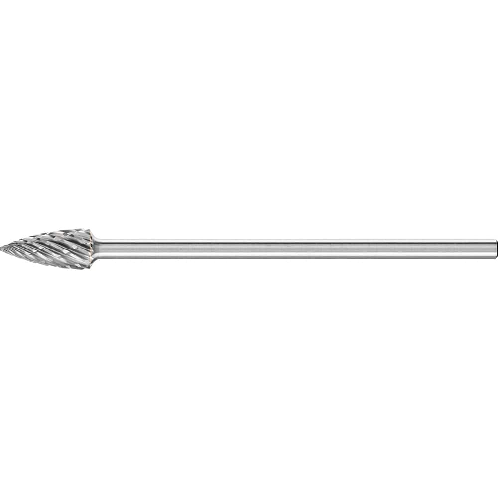 PFERD - SG-5L6, 1/2" Cut Diam, 1/4" Shank Diam, Carbide End Cut Tree with Pointed End Burr - Exact Tool & Supply