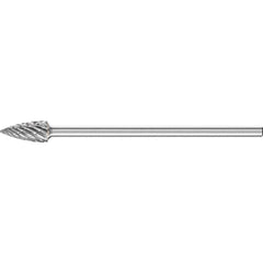 PFERD - SG-5L6, 1/2" Cut Diam, 1/4" Shank Diam, Carbide End Cut Tree with Pointed End Burr - Exact Tool & Supply