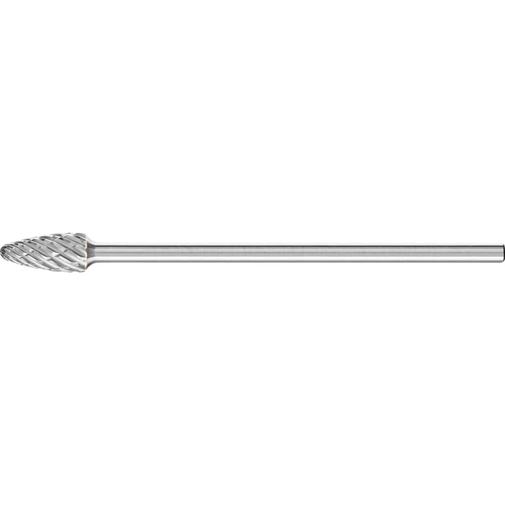 PFERD - SF-5L6, 1/2" Cut Diam, 1/4" Shank Diam, Carbide End Cut Tree with Radius End Burr - Exact Tool & Supply