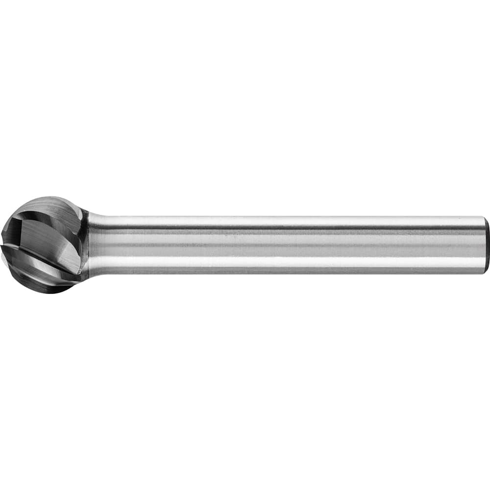 PFERD - SD-3, 3/8" Cut Diam, 1/4" Shank Diam, Carbide Aluma Cut Ball Burr - Exact Tool & Supply