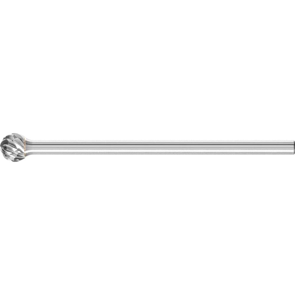 PFERD - SD-5L6, 1/2" Cut Diam, 1/4" Shank Diam, Carbide No End Cut Ball Burr - Exact Tool & Supply