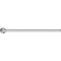 PFERD - SD-5L6, 1/2" Cut Diam, 1/4" Shank Diam, Carbide No End Cut Ball Burr - Exact Tool & Supply