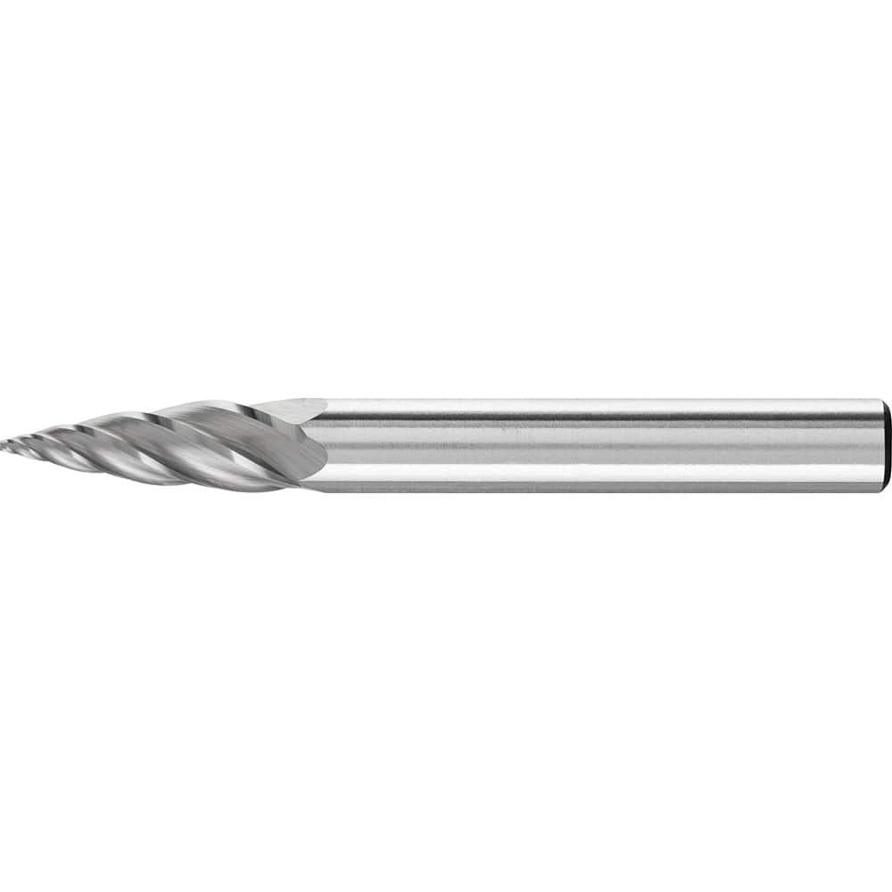 PFERD - SG-1, 1/4" Cut Diam, 1/4" Shank Diam, Carbide End Cut Aluma Cut Tree with Pointed End Burr - Exact Tool & Supply