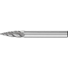 PFERD - SG-1, 1/4" Cut Diam, 1/4" Shank Diam, Carbide End Cut Aluma Cut Tree with Pointed End Burr - Exact Tool & Supply
