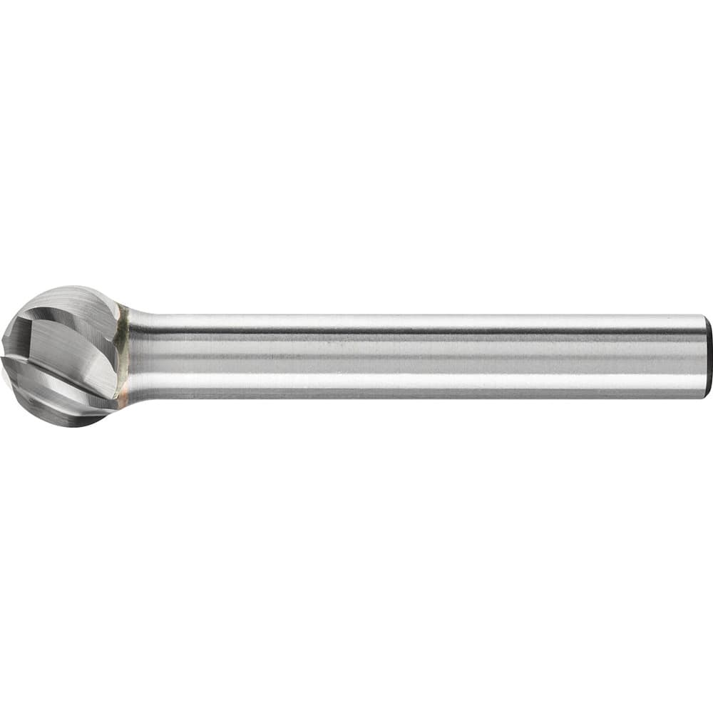 PFERD - SD-3, 3/8" Cut Diam, 1/4" Shank Diam, Carbide Aluma Cut Ball Burr - Exact Tool & Supply