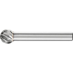PFERD - SD-3, 3/8" Cut Diam, 1/4" Shank Diam, Carbide Inox Cut Ball Burr - Exact Tool & Supply