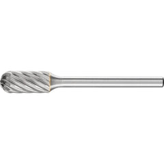 PFERD - SC-51, 1/4" Cut Diam, 1/8" Shank Diam, Carbide Inox Cut End Cut Cylinder with Radius End Burr - Exact Tool & Supply