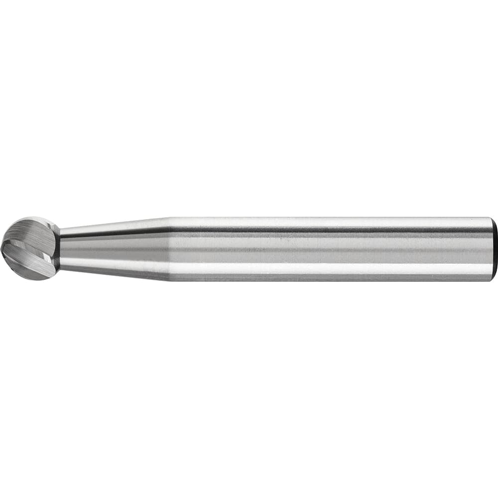 PFERD - SD-1, 1/4" Cut Diam, 1/4" Shank Diam, Carbide Aluma Cut Ball Burr - Exact Tool & Supply