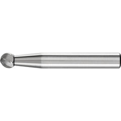 PFERD - SD-1, 1/4" Cut Diam, 1/4" Shank Diam, Carbide Aluma Cut Ball Burr - Exact Tool & Supply