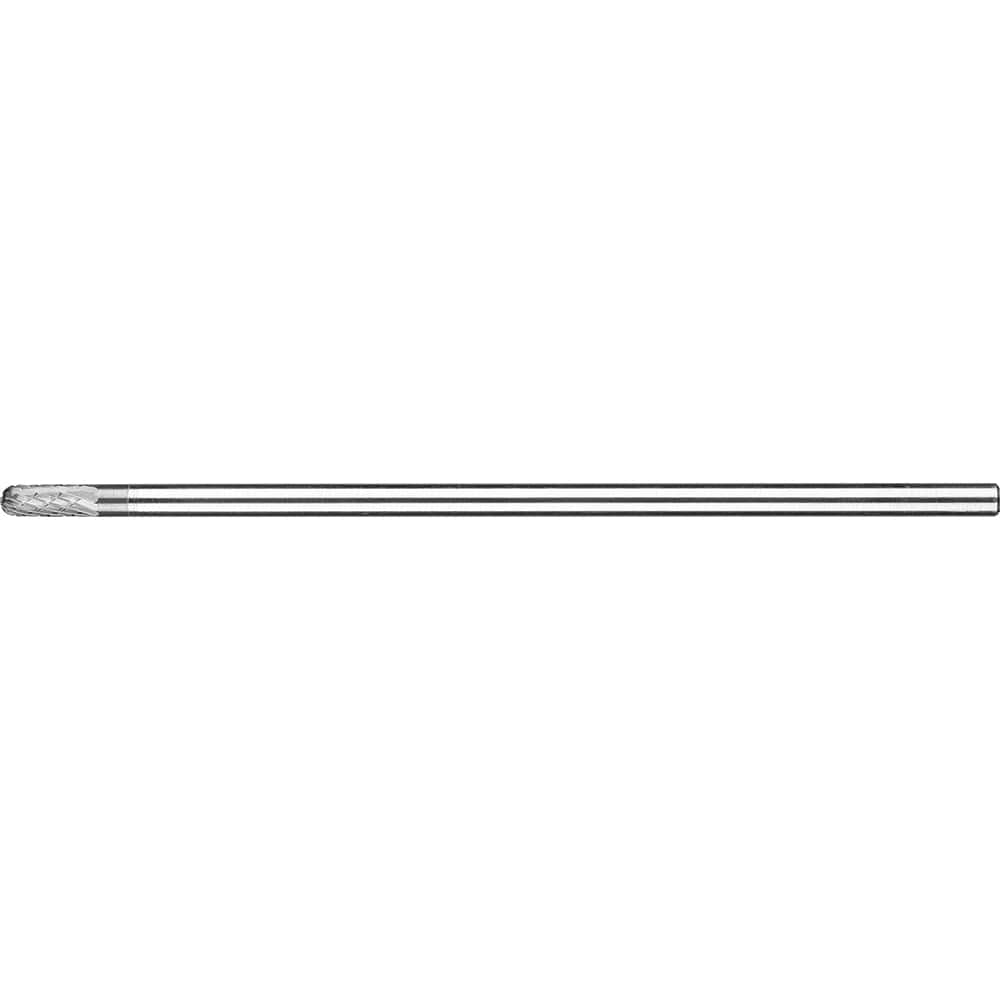PFERD - SC-1L6, 1/4" Cut Diam, 1/4" Shank Diam, Carbide Double Cut Cylinder with Radius End Burr - Exact Tool & Supply