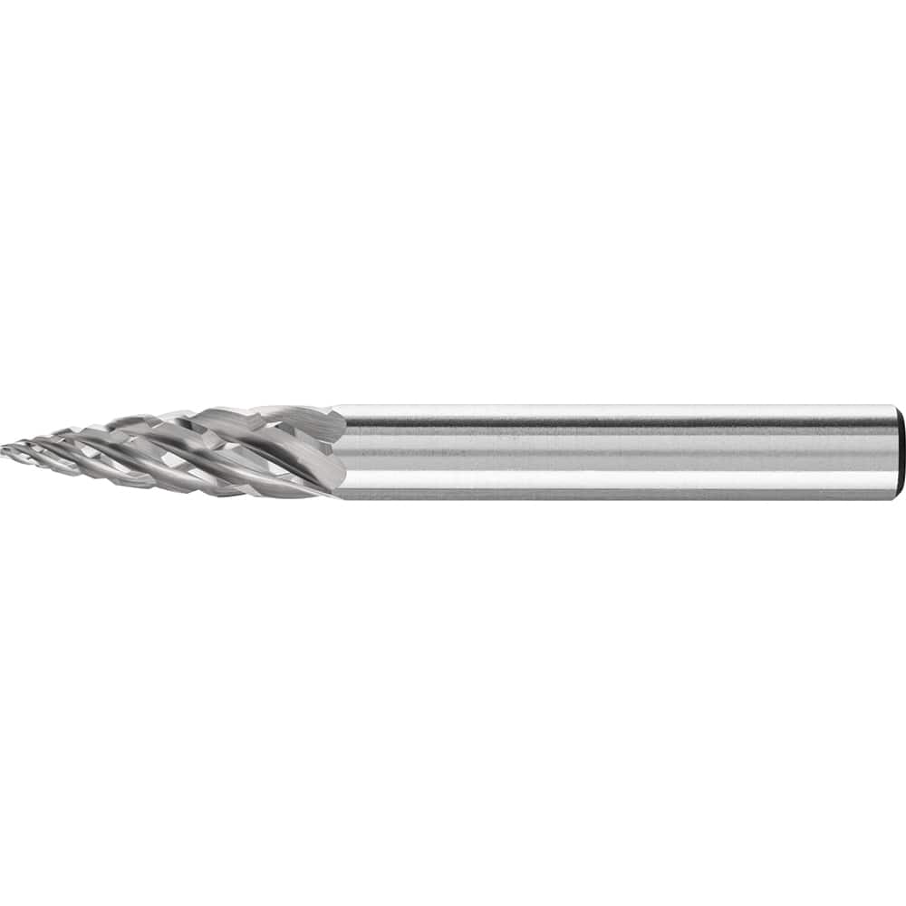 PFERD - SG-1, 1/4" Cut Diam, 1/4" Shank Diam, Carbide End Cut Tree with Pointed End Burr - Exact Tool & Supply