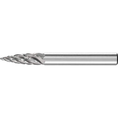 PFERD - SG-1, 1/4" Cut Diam, 1/4" Shank Diam, Carbide End Cut Tree with Pointed End Burr - Exact Tool & Supply