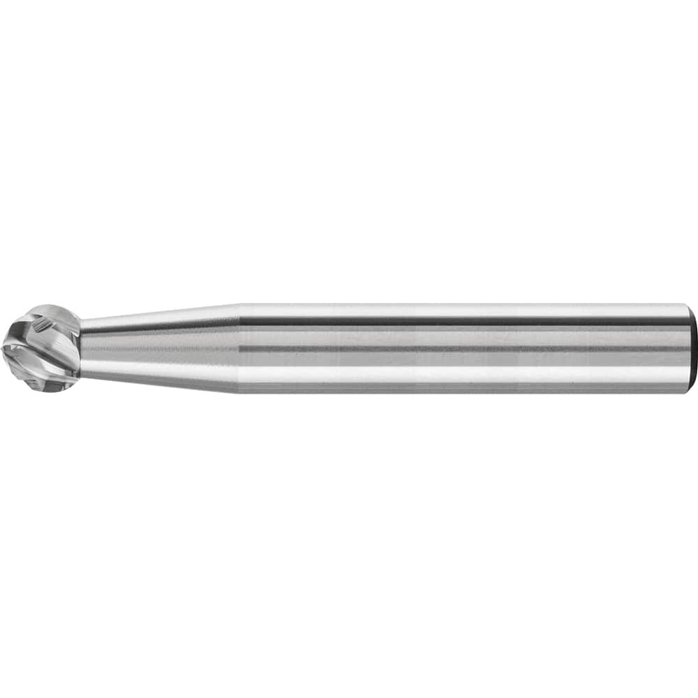 PFERD - SD-1, 1/4" Cut Diam, 1/4" Shank Diam, Carbide No End Cut Ball Burr - Exact Tool & Supply