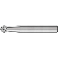 PFERD - SD-1, 1/4" Cut Diam, 1/4" Shank Diam, Carbide No End Cut Ball Burr - Exact Tool & Supply