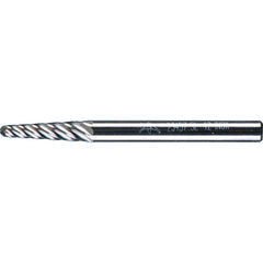 PFERD - SL-42, 1/8" Cut Diam, 1/8" Shank Diam, Carbide Inox Cut Taper with Radius End Burr - Exact Tool & Supply