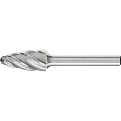 PFERD - SF-5, 1/2" Cut Diam, 1/4" Shank Diam, Carbide End Cut Aluma Cut Tree with Radius End Burr - Exact Tool & Supply