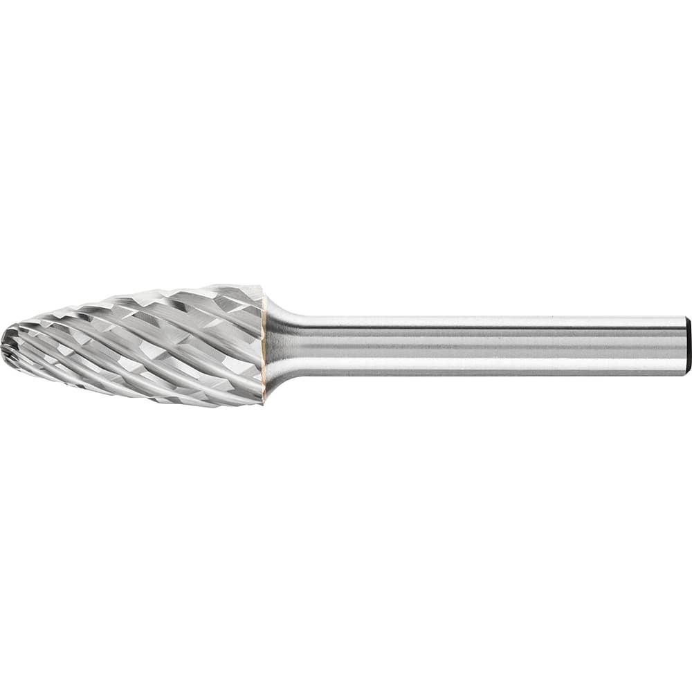 PFERD - SF-5, 1/2" Cut Diam, 1/4" Shank Diam, Carbide End Cut Tree with Radius End Burr - Exact Tool & Supply