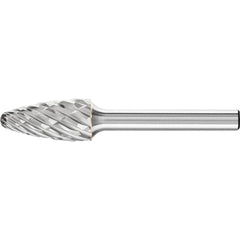 PFERD - SF-5, 1/2" Cut Diam, 1/4" Shank Diam, Carbide End Cut Tree with Radius End Burr - Exact Tool & Supply
