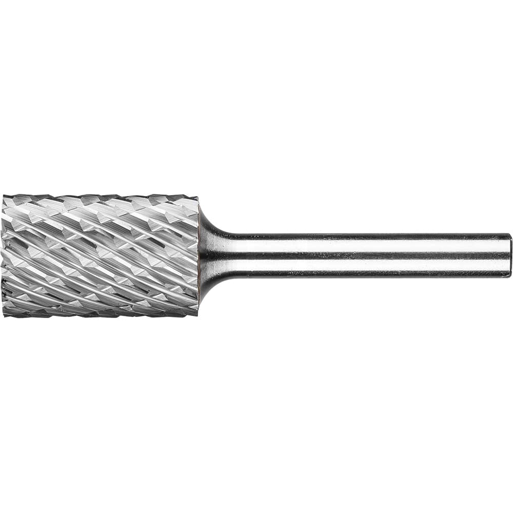 PFERD - SB-6, 5/8" Cut Diam, 1/4" Shank Diam, Carbide End Cut Diamond Cut Cylinder Burr - Exact Tool & Supply