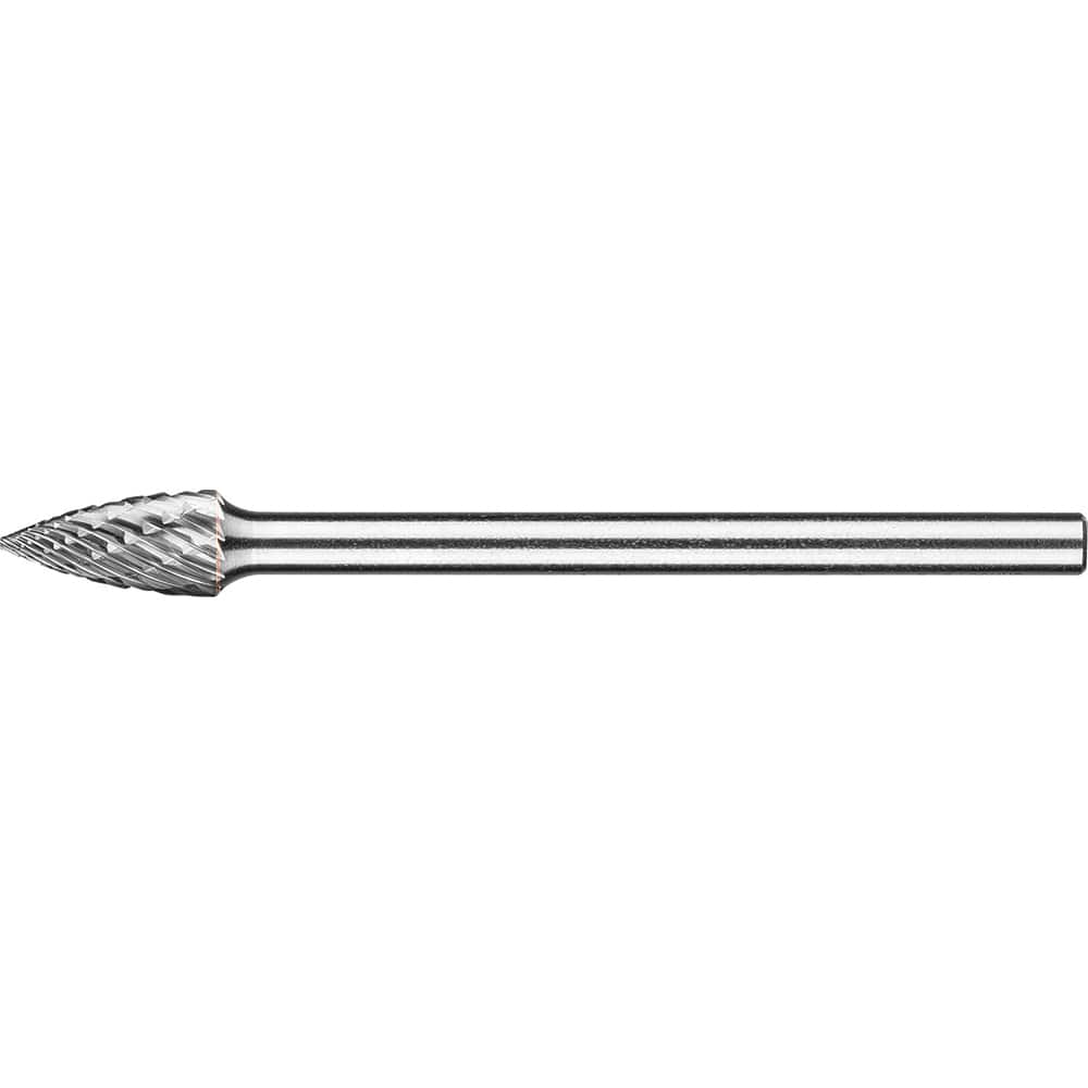 PFERD - SG-3L6, 3/8" Cut Diam, 1/4" Shank Diam, Carbide End Cut Tree with Pointed End Burr - Exact Tool & Supply