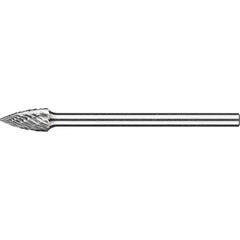PFERD - SG-3L6, 3/8" Cut Diam, 1/4" Shank Diam, Carbide End Cut Tree with Pointed End Burr - Exact Tool & Supply