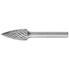 PFERD - SG-5, 1/2" Cut Diam, 1/4" Shank Diam, Carbide End Cut Tree with Pointed End Burr - Exact Tool & Supply