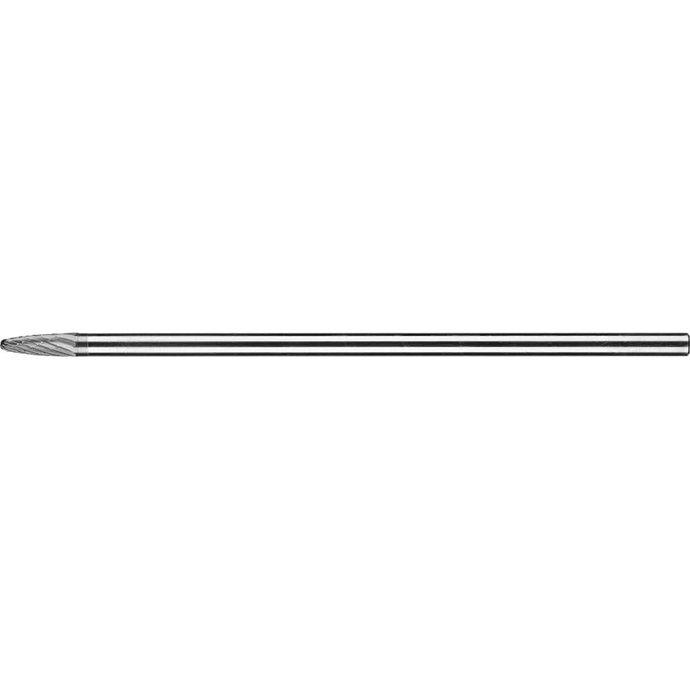PFERD - SF-1L6, 1/4" Cut Diam, 1/4" Shank Diam, Carbide Double Cut Tree with Radius End Burr - Exact Tool & Supply