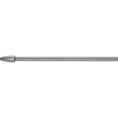 PFERD - SF-3L6, 3/8" Cut Diam, 1/4" Shank Diam, Carbide Double Cut Tree with Radius End Burr - Exact Tool & Supply