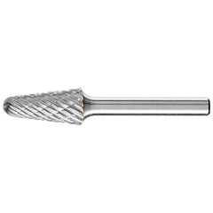 PFERD - SL-4, 1/2" Cut Diam, 1/4" Shank Diam, Carbide Diamond Pattern Tree with Radius End Burr - Exact Tool & Supply