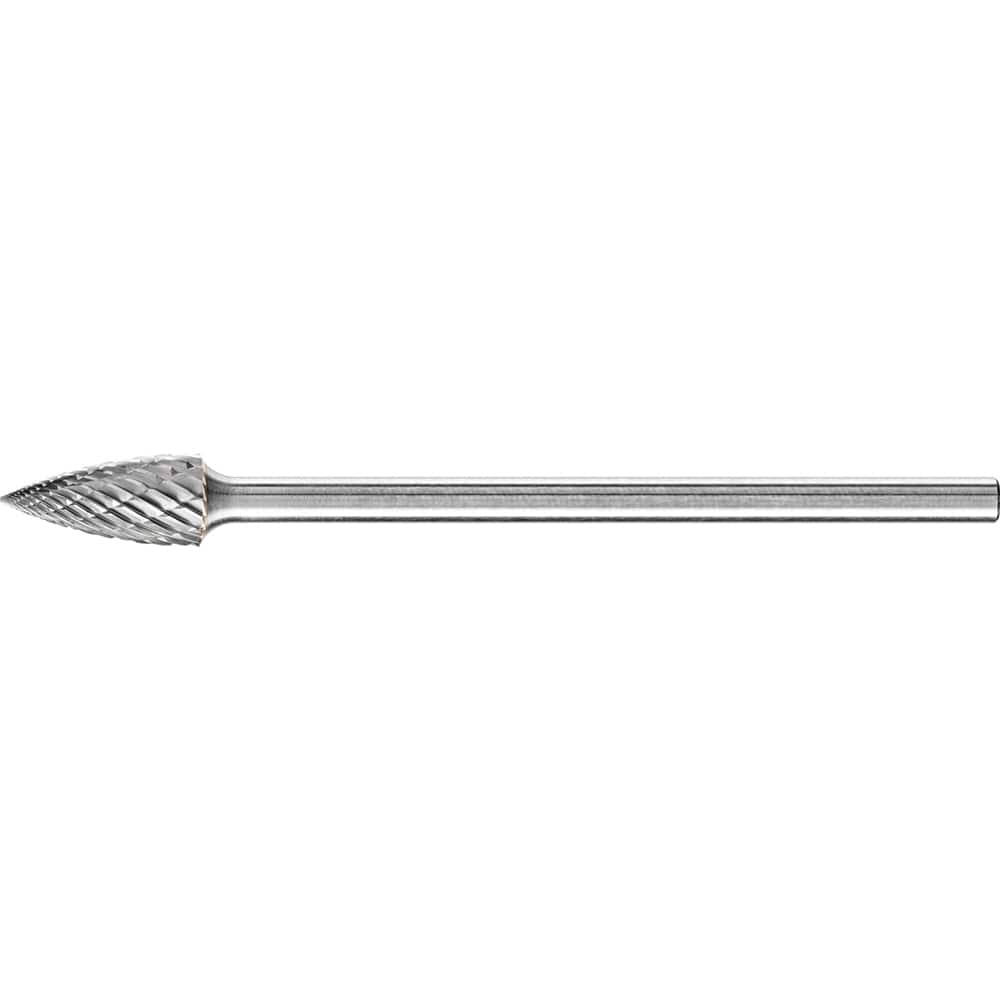 PFERD - SG-5L6, 1/2" Cut Diam, 1/4" Shank Diam, Carbide End Cut Tree with Pointed End Burr - Exact Tool & Supply