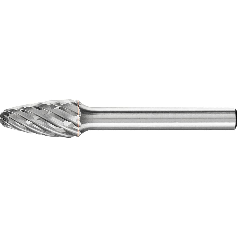 PFERD - SF-3, 3/8" Cut Diam, 1/4" Shank Diam, Carbide End Cut Tree with Radius End Burr - Exact Tool & Supply