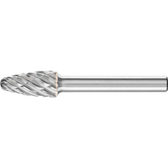 PFERD - SF-3, 3/8" Cut Diam, 1/4" Shank Diam, Carbide End Cut Tree with Radius End Burr - Exact Tool & Supply