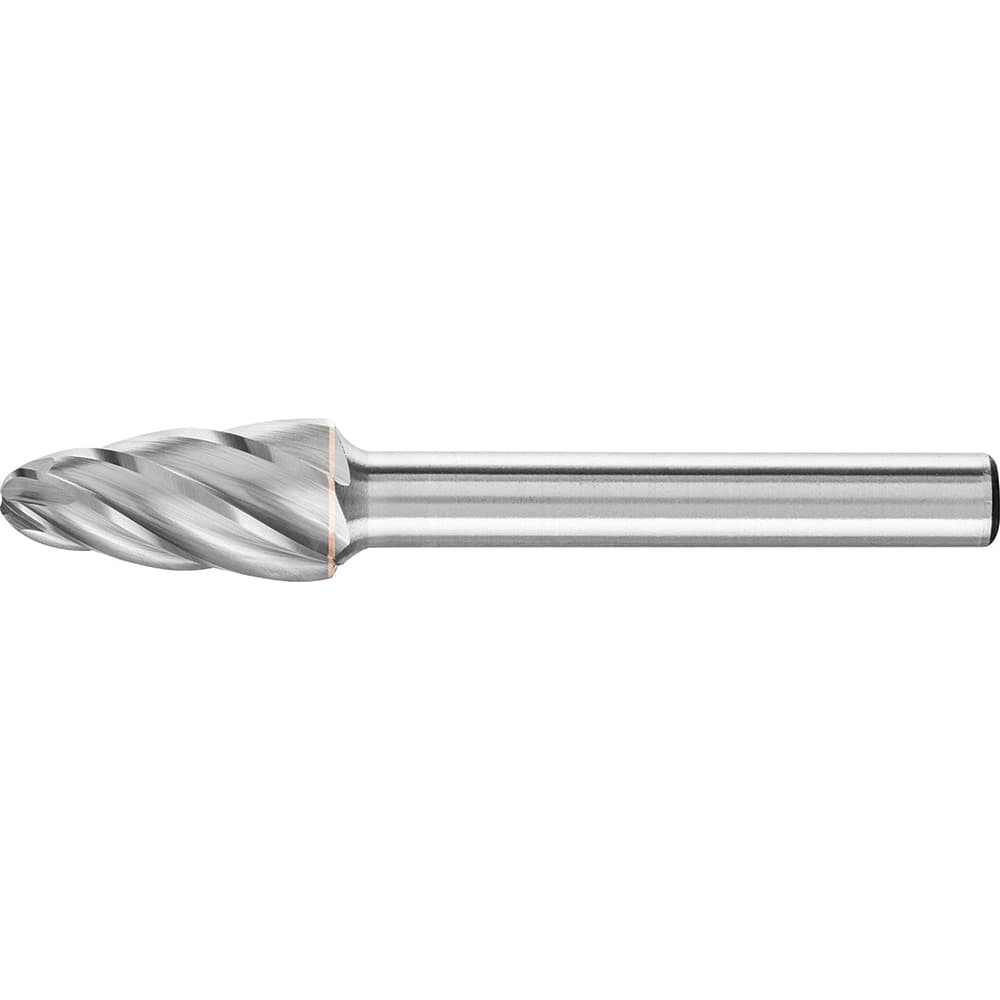 PFERD - SF-3, 3/8" Cut Diam, 1/4" Shank Diam, Carbide End Cut Aluma Cut Tree with Radius End Burr - Exact Tool & Supply