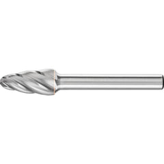 PFERD - SF-3, 3/8" Cut Diam, 1/4" Shank Diam, Carbide End Cut Aluma Cut Tree with Radius End Burr - Exact Tool & Supply