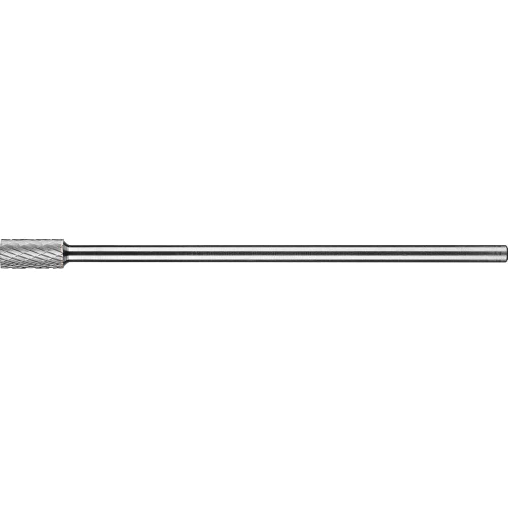 PFERD - SA-3 L6, 3/8" Cut Diam, 1/4" Shank Diam, Carbide No End Cut Diamond Pattern Cylinder Burr - Exact Tool & Supply