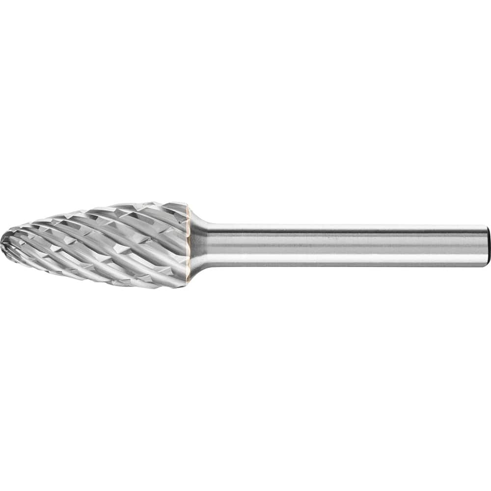 PFERD - SF-5, 1/2" Cut Diam, 1/4" Shank Diam, Carbide End Cut Tree with Radius End Burr - Exact Tool & Supply