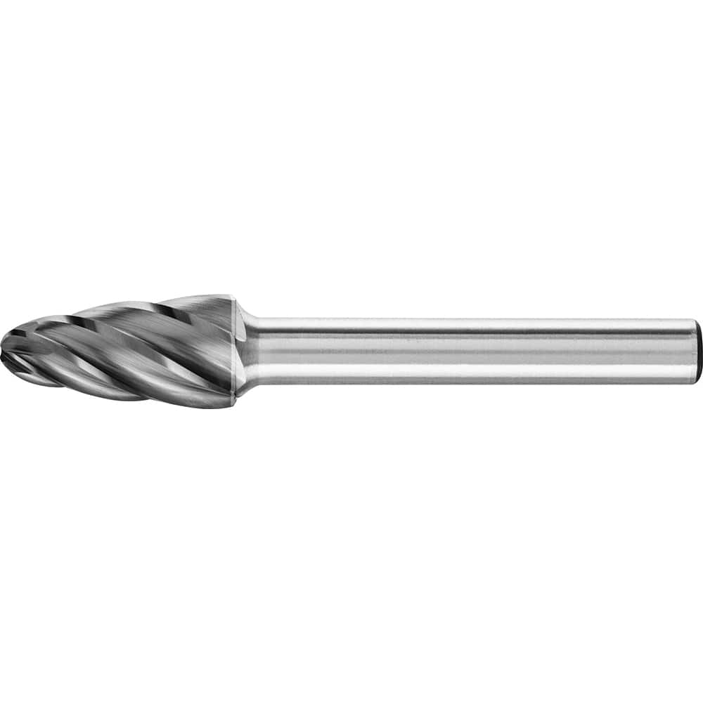 PFERD - SF-3, 3/8" Cut Diam, 1/4" Shank Diam, Carbide End Cut Aluma Cut Tree with Radius End Burr - Exact Tool & Supply