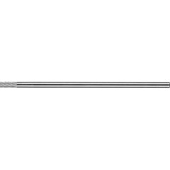 PFERD - SA-1 L6, 1/4" Cut Diam, 1/4" Shank Diam, Carbide No End Cut Diamond Pattern Cylinder Burr - Exact Tool & Supply